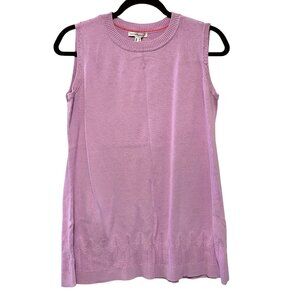 Isaac Mizrahi Live Solid Lavender Sleeveless Knit Tunic Sweater M